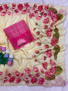 Partywear classy handwork katdana saree
