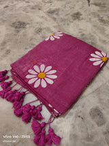 Pure Mul cotton sunflower 🌻 handpainted saree