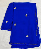 Soft chiffon saree leaf pattern