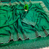 Space silk Diamond work saree