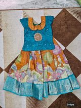 Customised maggam pattu parikini for kids