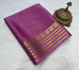Semi Mysore silk budget range peacock boarder saree
