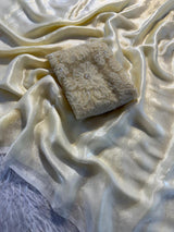 Space silk 3D applique saree