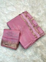Pure rasmalai and semi mysore silk mix bandhej saree