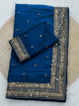 Space silk sequence party wear saree