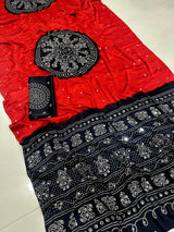 Semi modal bandini print saree