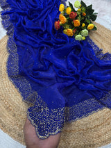 Space silk Diamond work saree