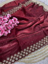 Space Silk diamond work saree