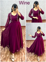 Faux Georgette Handwork Frocks