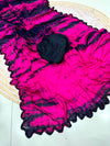 Tie and dye pure chinnon handwork saree