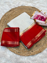 Chinnon weaving check saree with bentex boarder