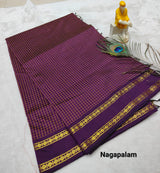 Kalyani Vintage Checked gap boarder saree