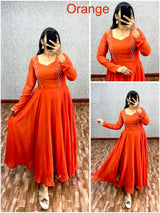 Faux Georgette Handwork Frocks