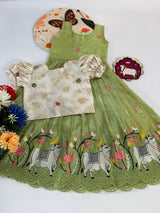 Riya catalogue Pichwai kids dress set