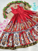 Kalamkari Maroon Anarkali