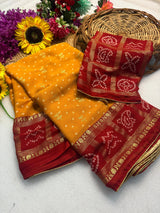 Moss Georgette Bandej Saree