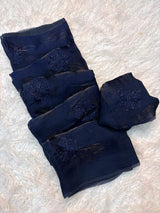Dark mocha flower space silk saree