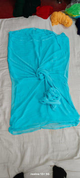Plain single shade chiffon saree