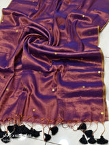 Raga tissue mul cotton saree