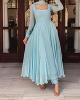 Pastel Anarkali 2pc set with HANDWORK