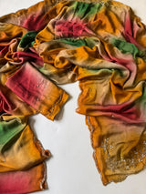 Soft pure rangoli crush abstract handwork saree