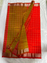 Managalagiri kanchi borader checks saree