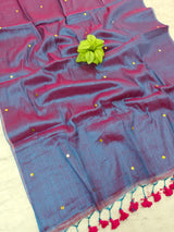 Raga tissue mul cotton saree