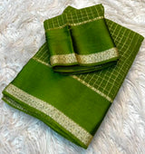 Viscose georgette vintage checks saree