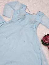 Pastel Anarkali 2pc set with HANDWORK