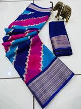 Marshmallow Matte Georgette Rangkat Saree