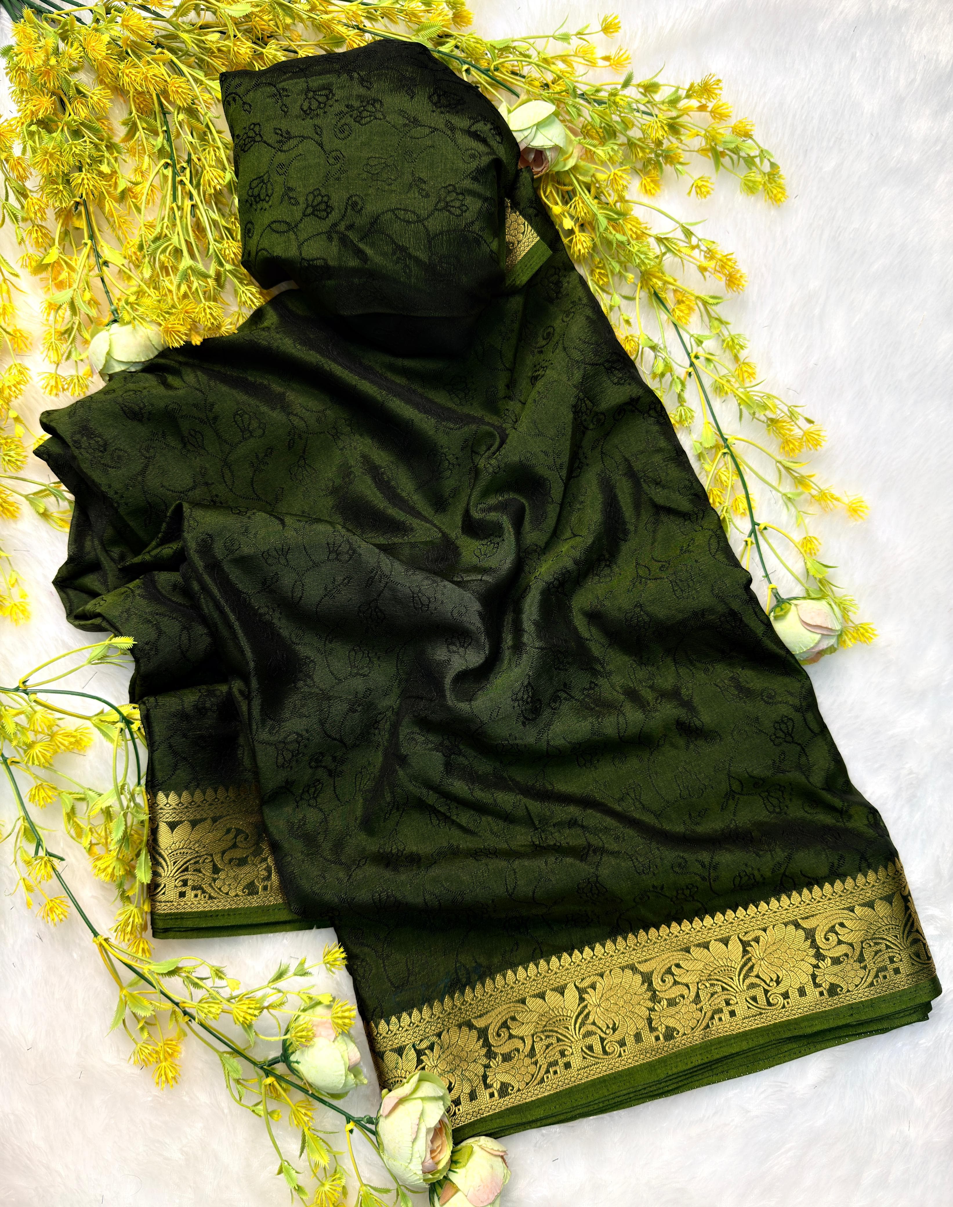 Zari Weaving Marshmellow Georgette Silk Saree