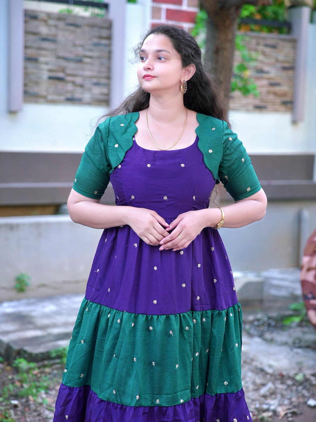 Dual colour maxi frocks for women