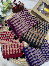 Semi modal crepe silk ajrak mirror saree