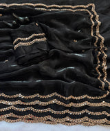 Space silk original handwork gold beads saree