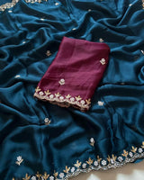 Smooth chiffon embroidery saree