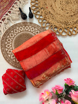 Space silk jharkan work sarees for party wear