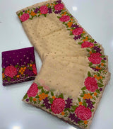 Fancy moss silk georgette soft saree