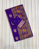 Kaddi georgette tissue meenakari saree