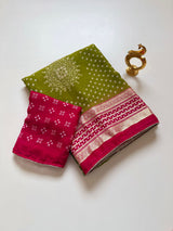 Moss Georgette Bandej Saree