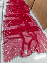 Handwork georgette saree