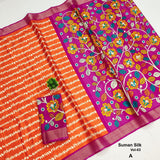 Soft Tussar Gajal Silk saree with Kalamkari print