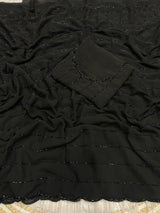 Georgette handwork saree