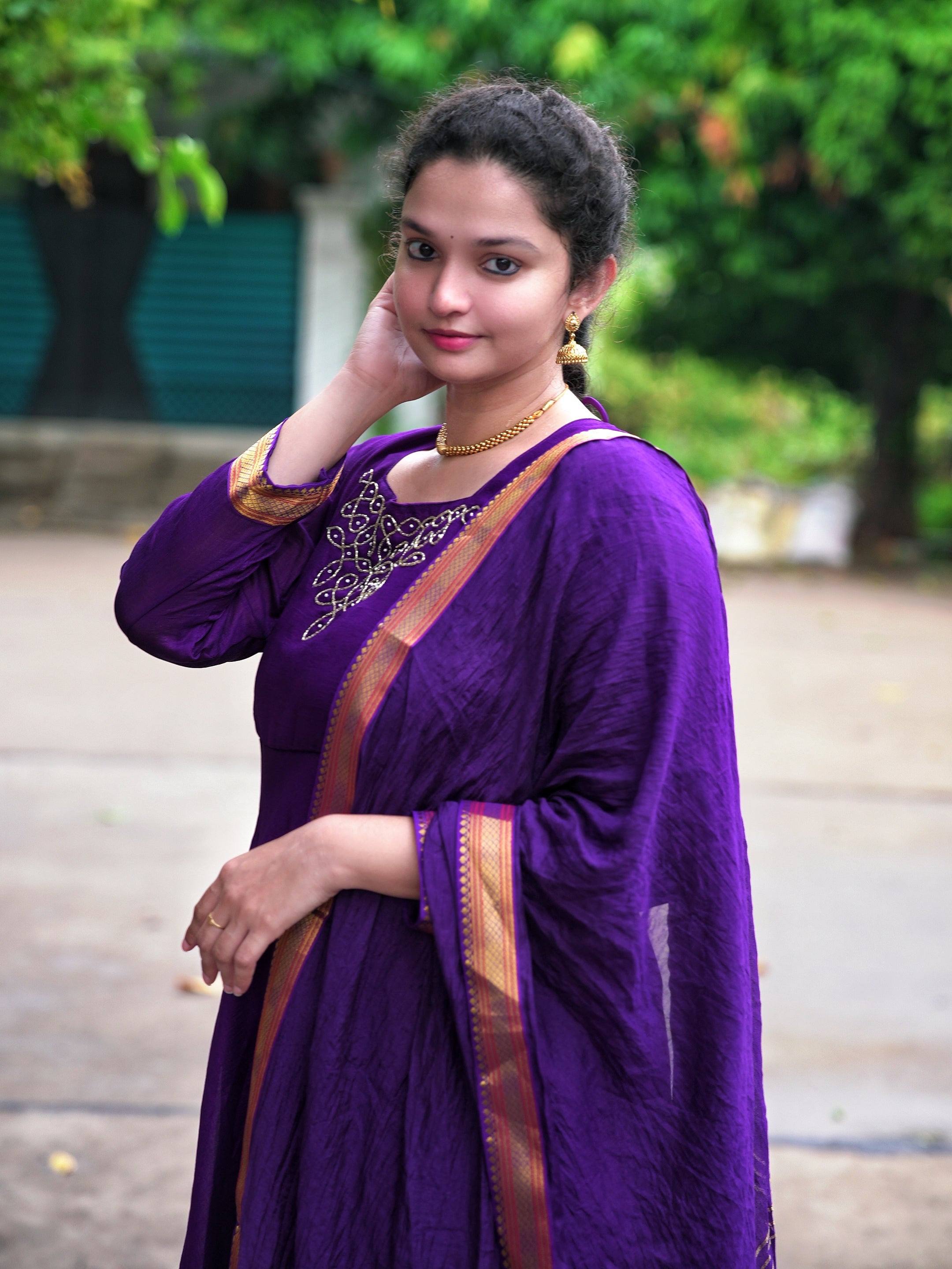 Kolam design anarkali 2pc set