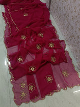 Royal georgette kardhana handwork saree