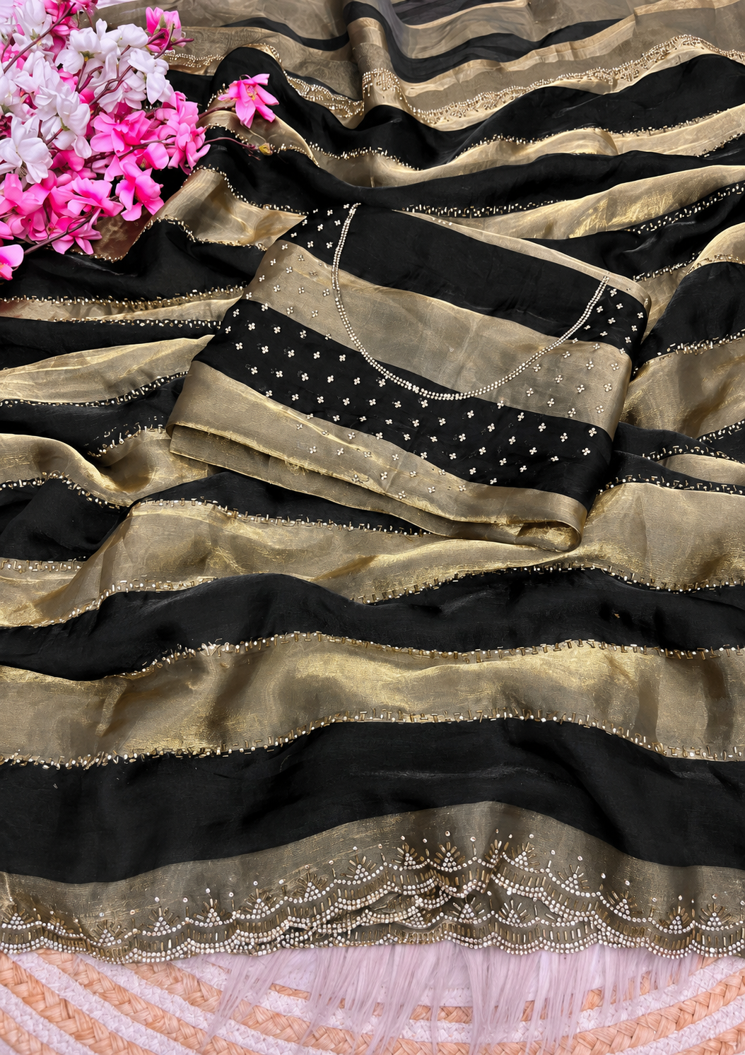 Space silk soft siroski diamond sarees