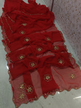 Royal georgette kardhana handwork saree