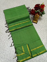 Kalyani Vintage Checked gap boarder saree