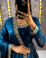 Space silk 2pc fully stitched anarkali set