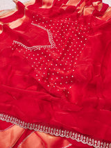 Space silk jharkan work sarees for party wear