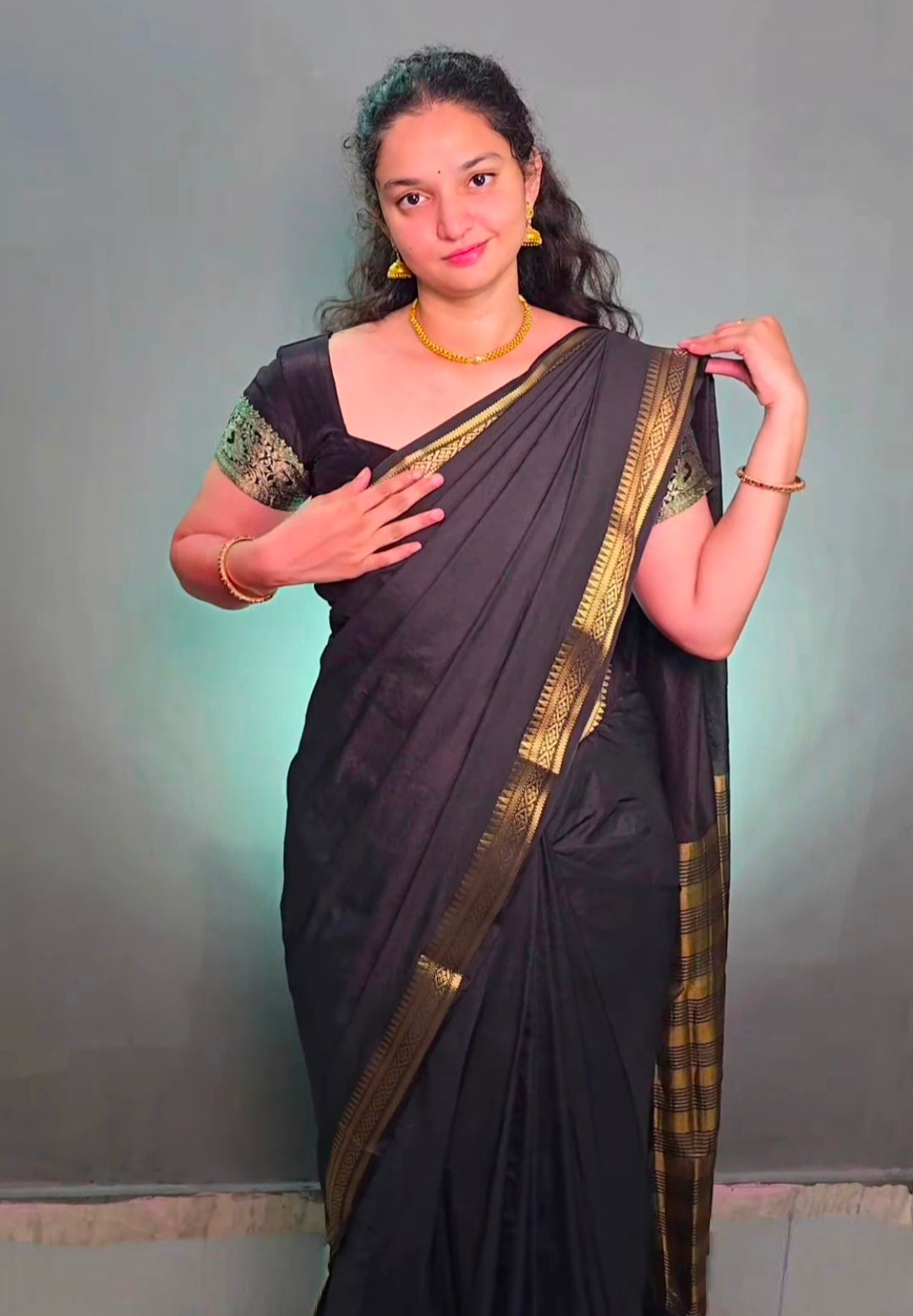 Semi Mysore silk temple boarder